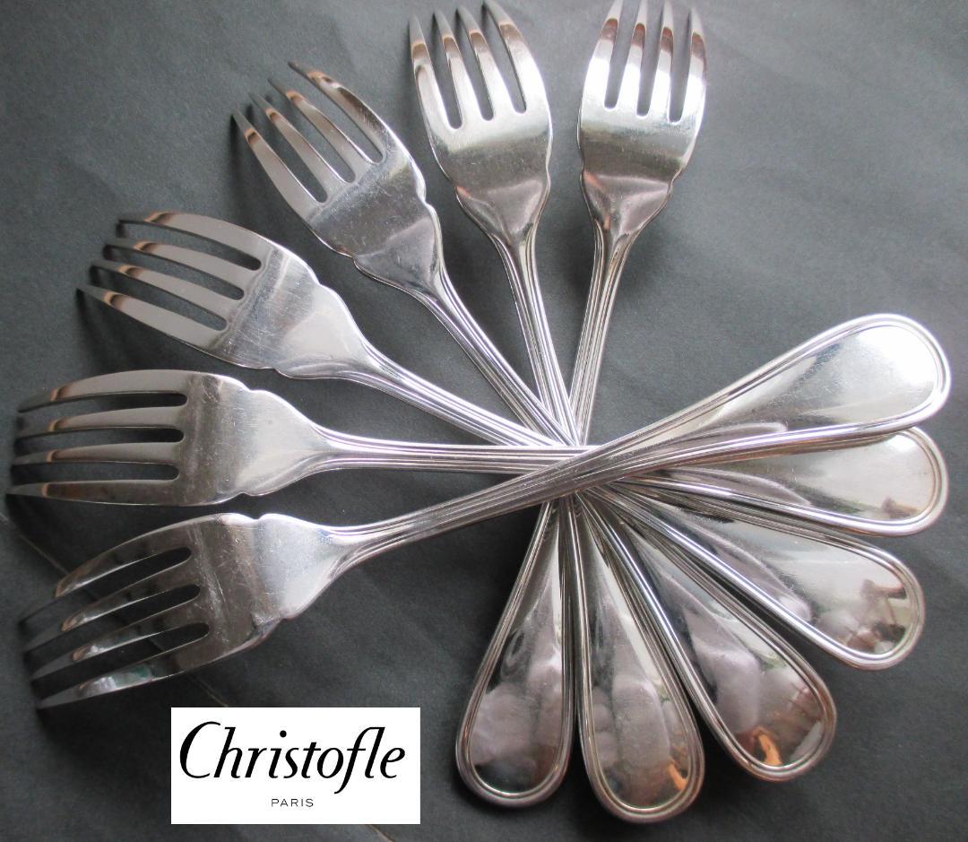 ☆仏蘭西銀器クリストフルシルバー　フィッシュフォーク6本セット　アルビ