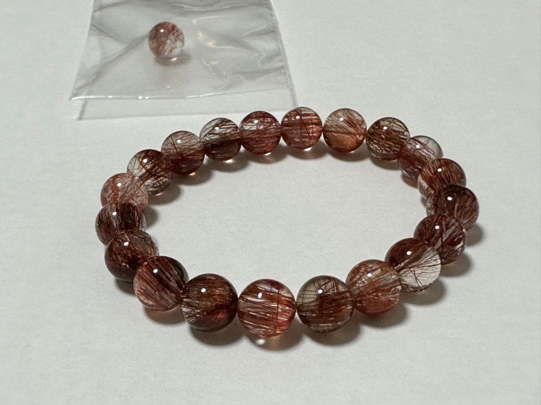 レッドルチルクォーツ　ストーンブレスレット