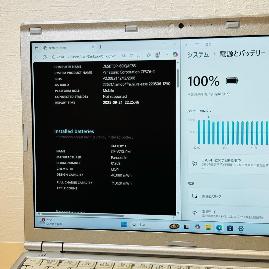 レッツノート Windows11 SSD ノートPC オフィス付き P105