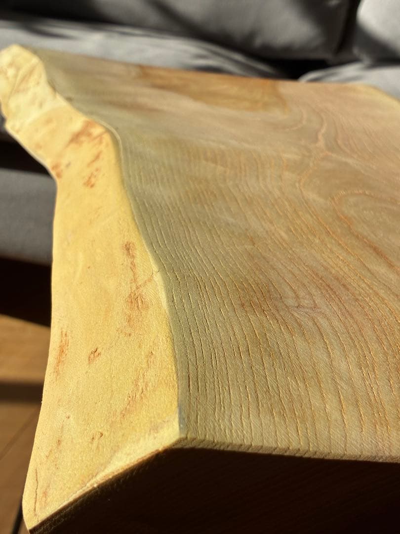 【極希少】滋賀県産 欅（ケヤキ）一枚板サイドテーブル 樹齢350年 無垢材