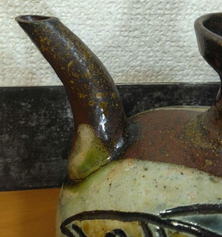 人間国宝 金城次郎 カラカラ(魚紋カラカラ) 栞 共箱 やちむん 壷屋焼 大きめ