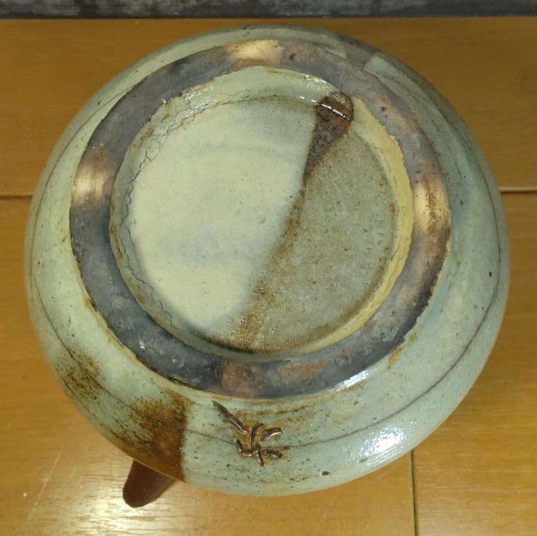 人間国宝 金城次郎 カラカラ(魚紋カラカラ) 栞 共箱 やちむん 壷屋焼 大きめ