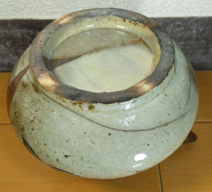 人間国宝 金城次郎 カラカラ(魚紋カラカラ) 栞 共箱 やちむん 壷屋焼 大きめ