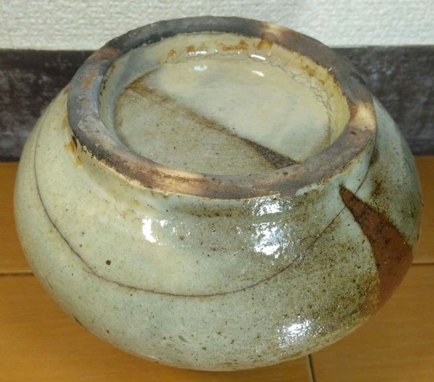 人間国宝 金城次郎 カラカラ(魚紋カラカラ) 栞 共箱 やちむん 壷屋焼 大きめ