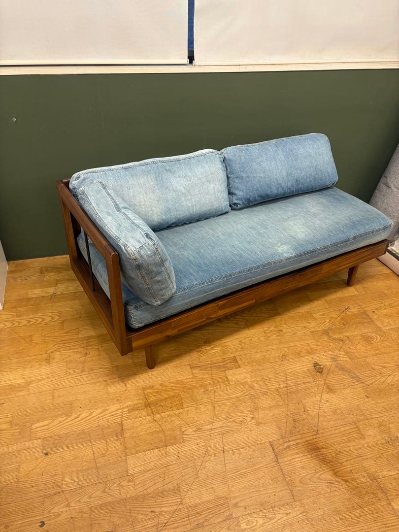 M007 unico製 L字2Pソファ デニム風