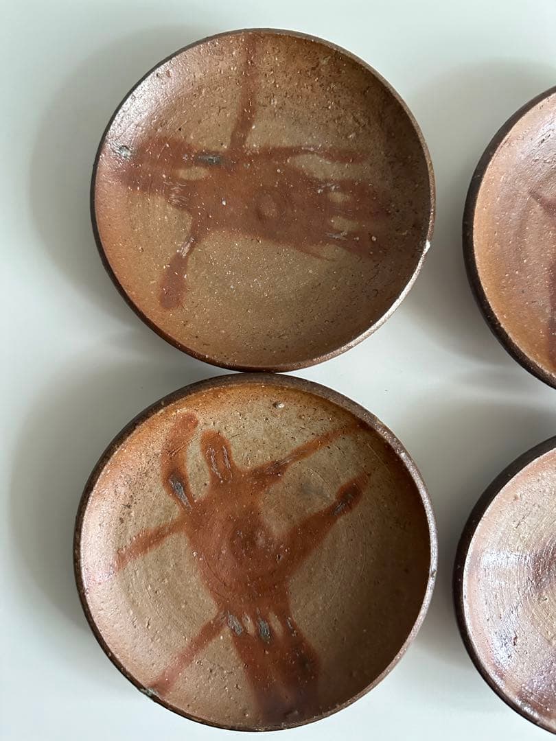 堀江政臣 備前 皿 5点 ①