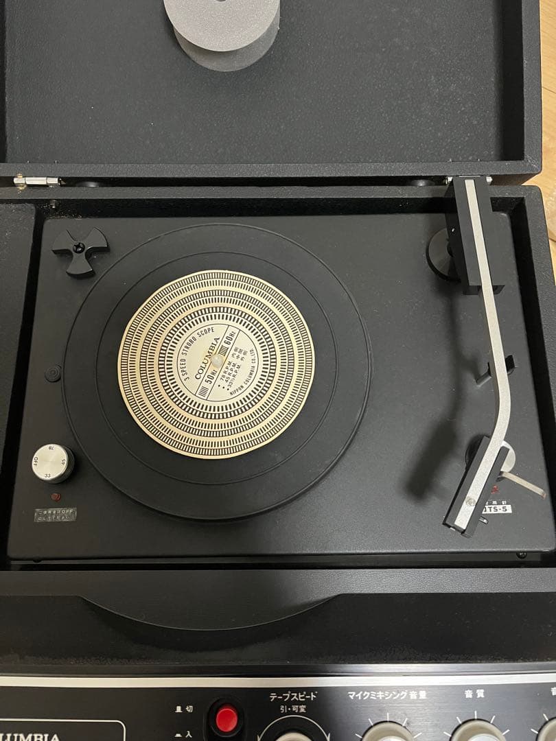 (k) COLUMBIA G-P20 カセット・レコードプレーヤー　昭和レトロ