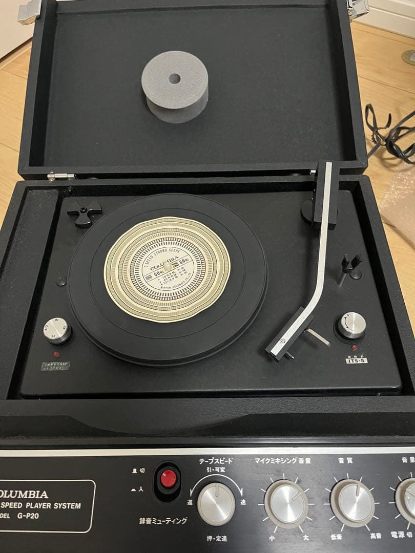 (k) COLUMBIA G-P20 カセット・レコードプレーヤー　昭和レトロ