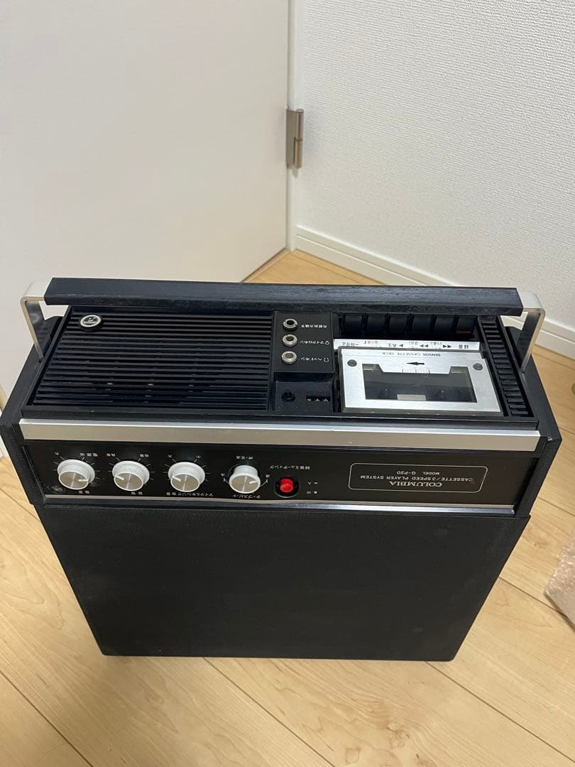 (k) COLUMBIA G-P20 カセット・レコードプレーヤー　昭和レトロ
