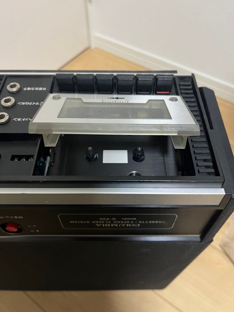 (k) COLUMBIA G-P20 カセット・レコードプレーヤー　昭和レトロ