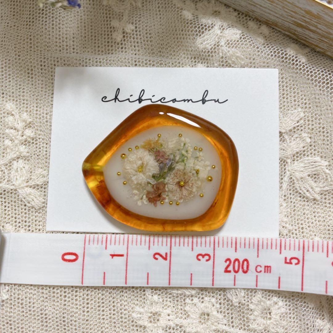 ハンドメイド　レジン　お花　ヘアゴム　ポニーフック　ブローチ　no.134