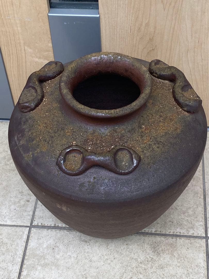 常滑燒備前焼三耳壺花瓶花器壺骨董