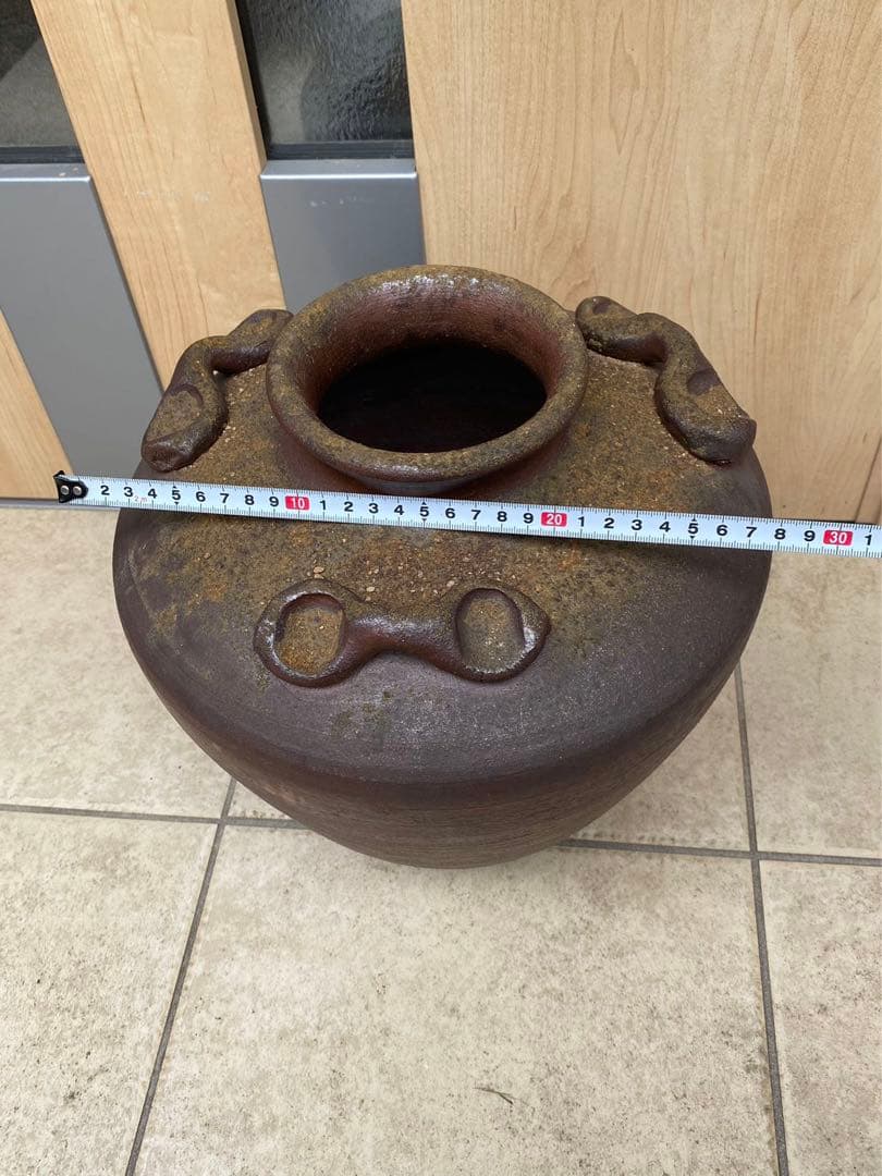 常滑燒備前焼三耳壺花瓶花器壺骨董