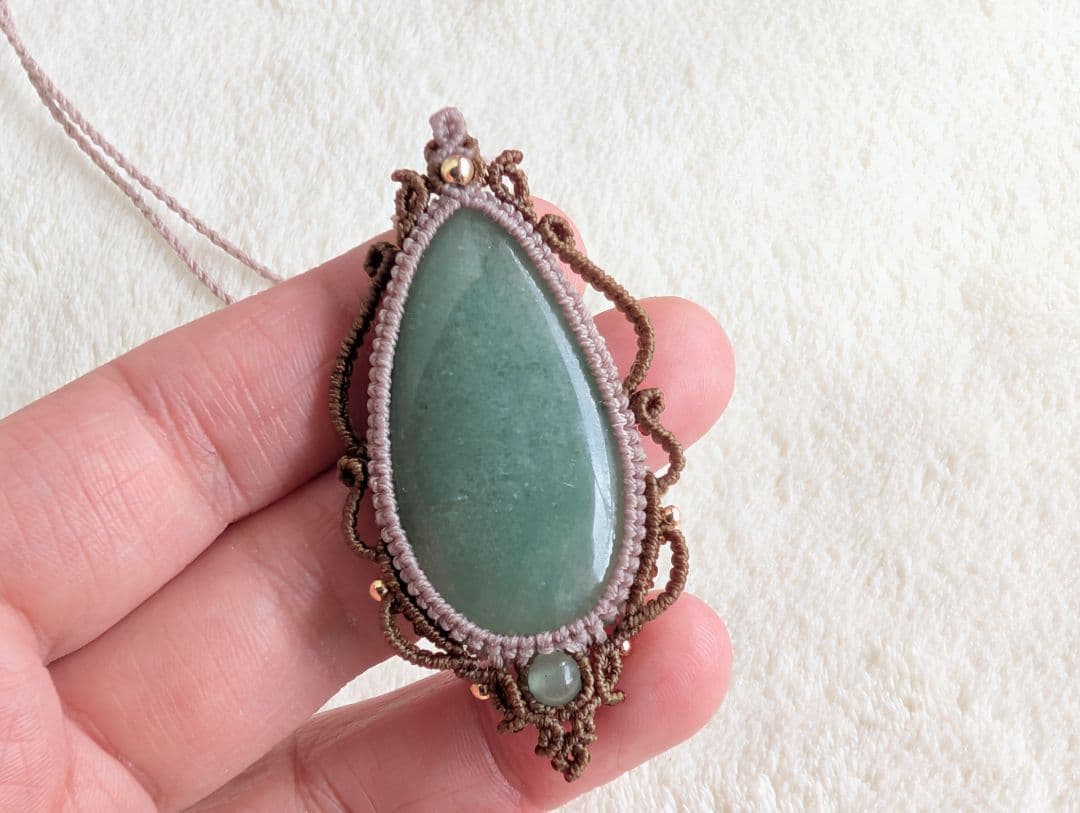 マクラメネックレス アベンチュリン