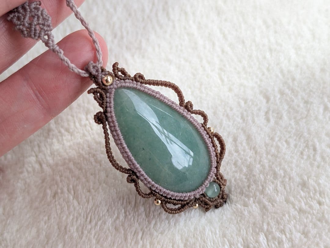 マクラメネックレス アベンチュリン