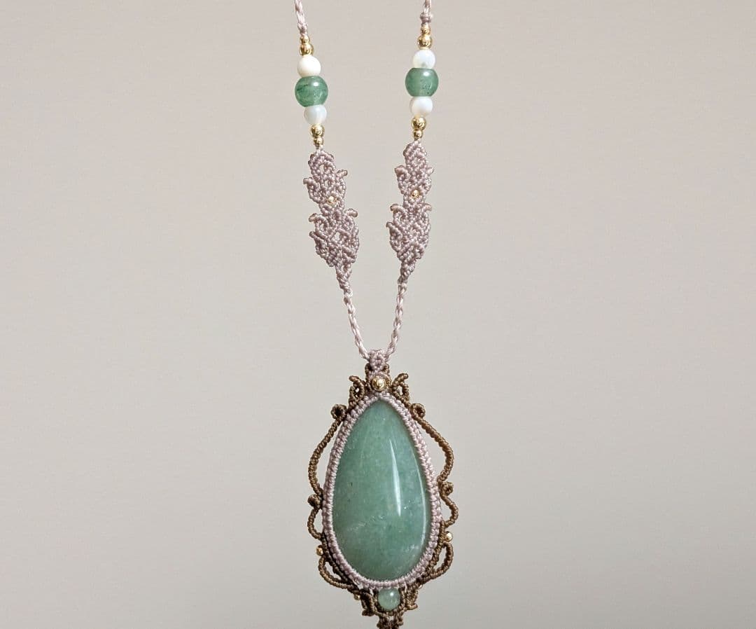 マクラメネックレス アベンチュリン