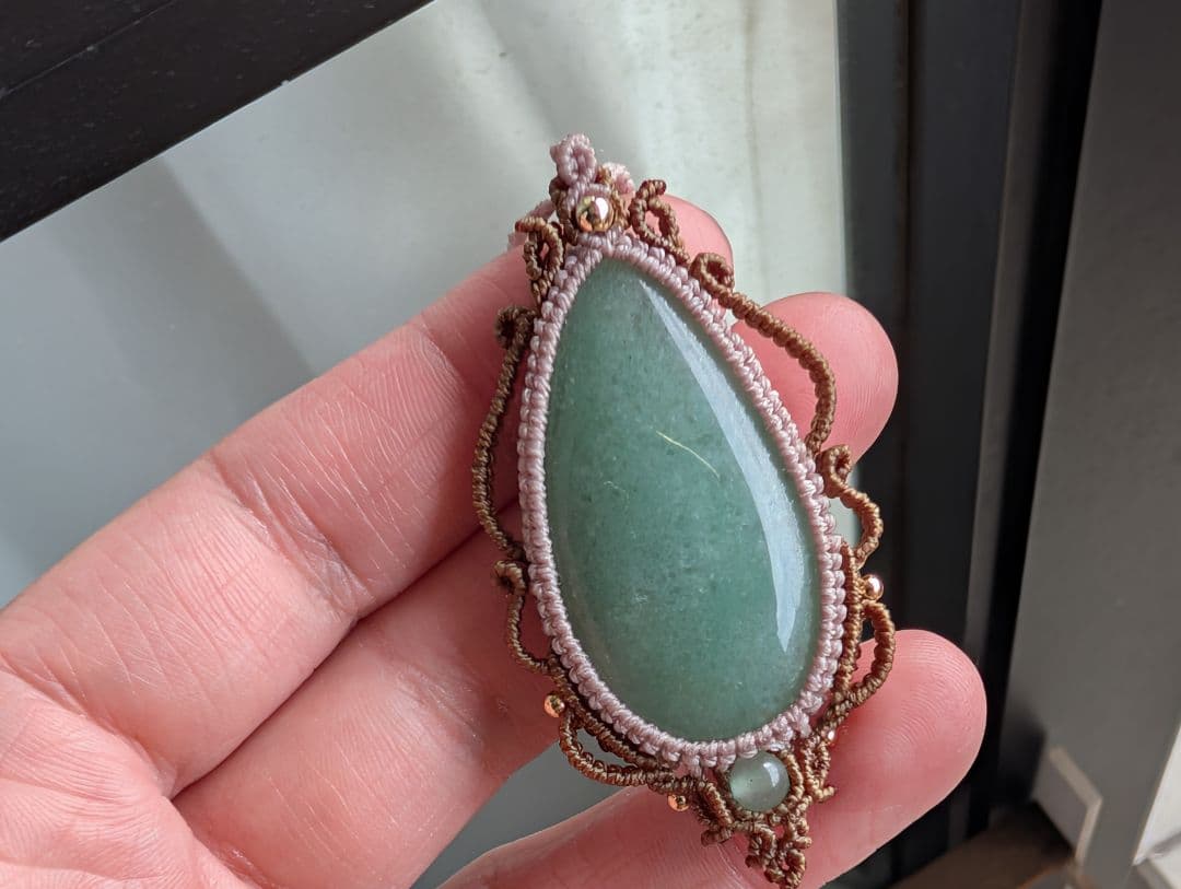 マクラメネックレス アベンチュリン