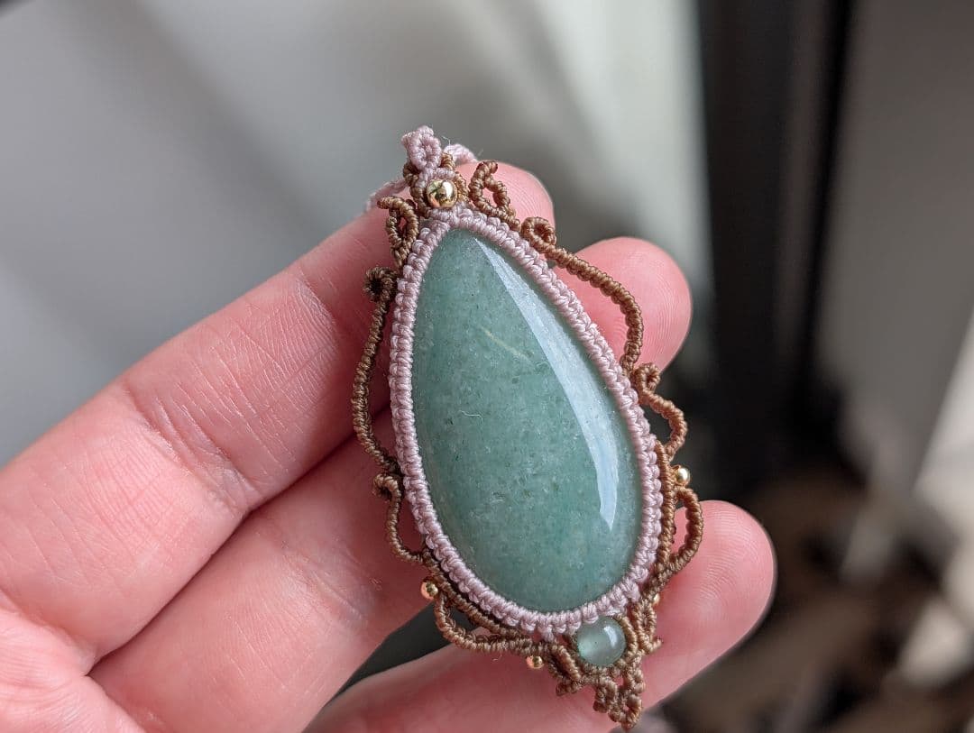 マクラメネックレス アベンチュリン