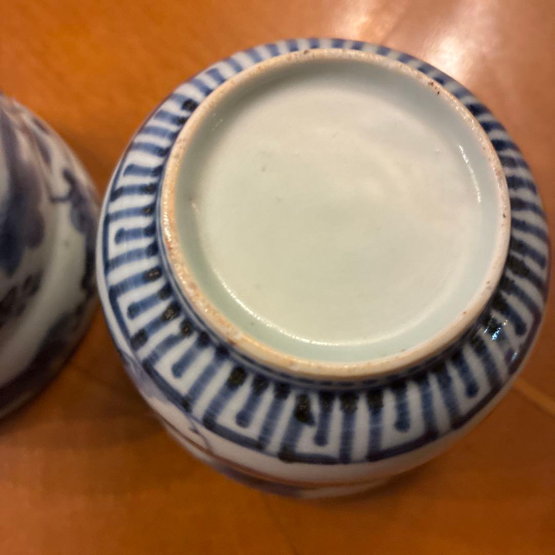古伊万里　向付　染付　花型　2客