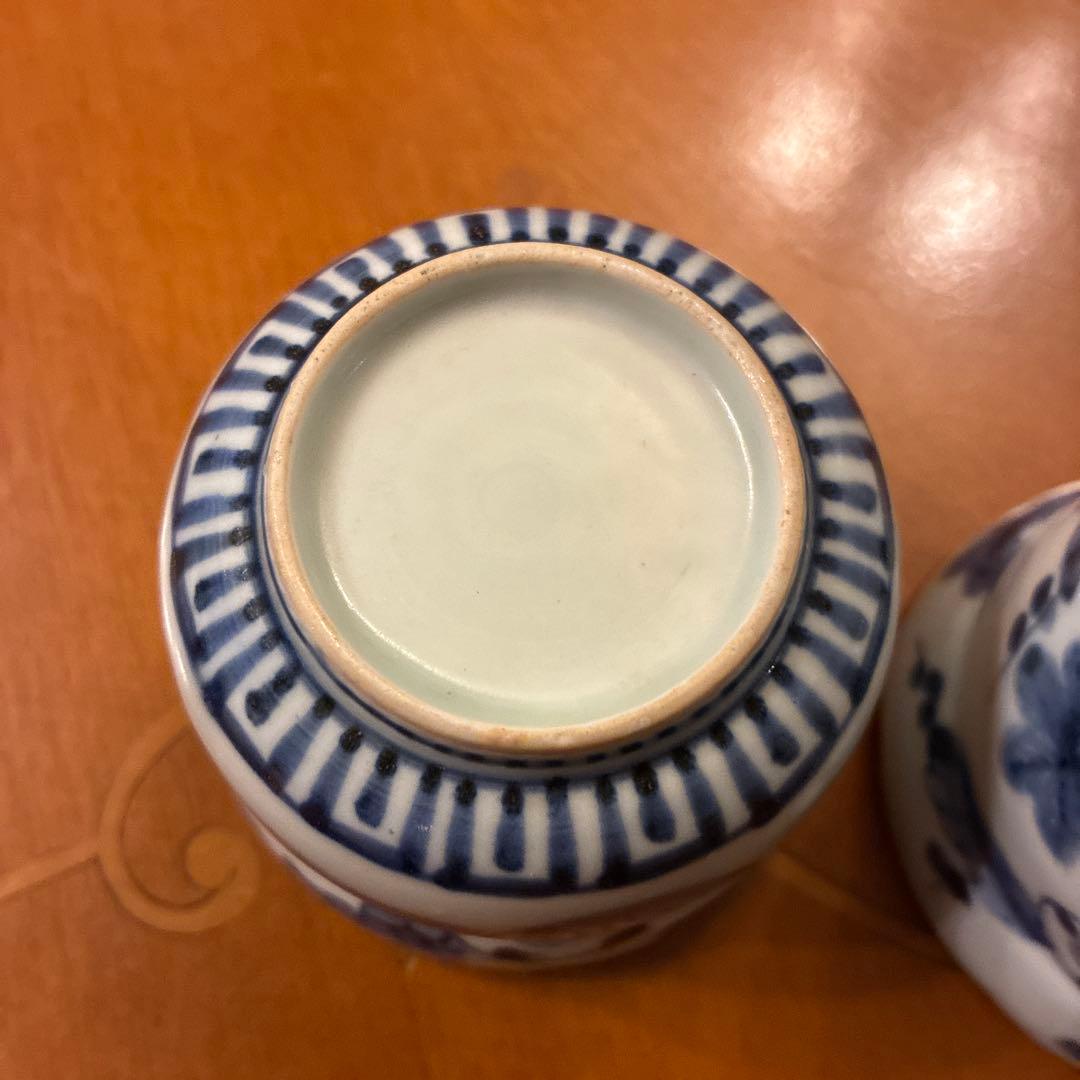 古伊万里　向付　染付　花型　2客