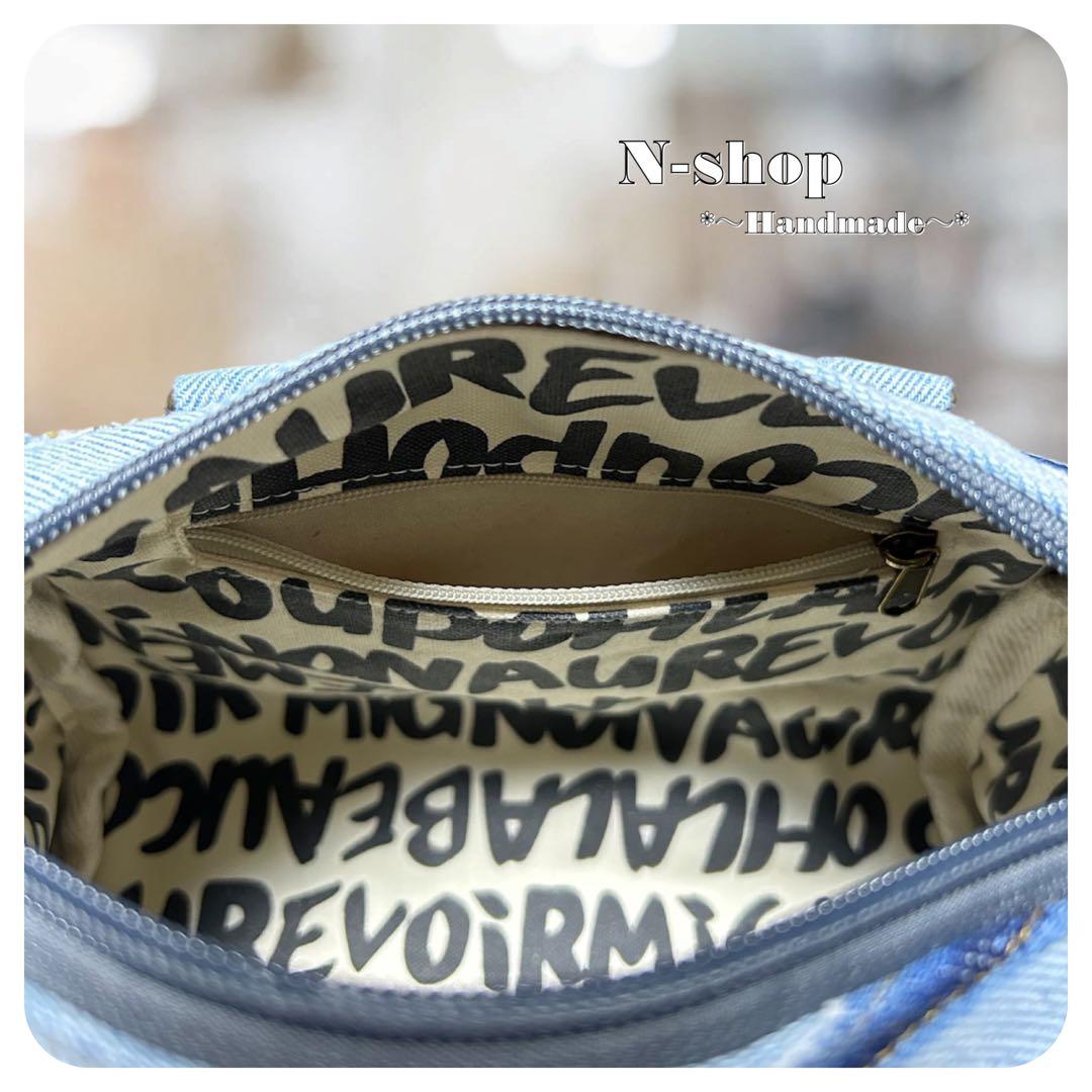 ☆デニムリメイク☆ミニボストンバッグ❥ハンドメイド❥