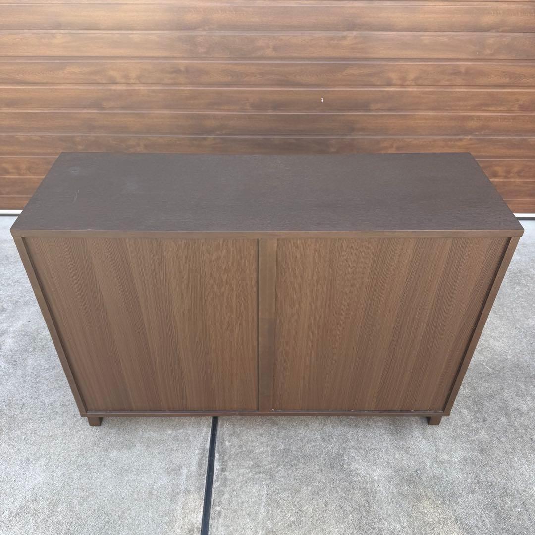 廃盤 無印 チェスト ワイド 4段 8杯 足付き ウォールナット タモ タンス