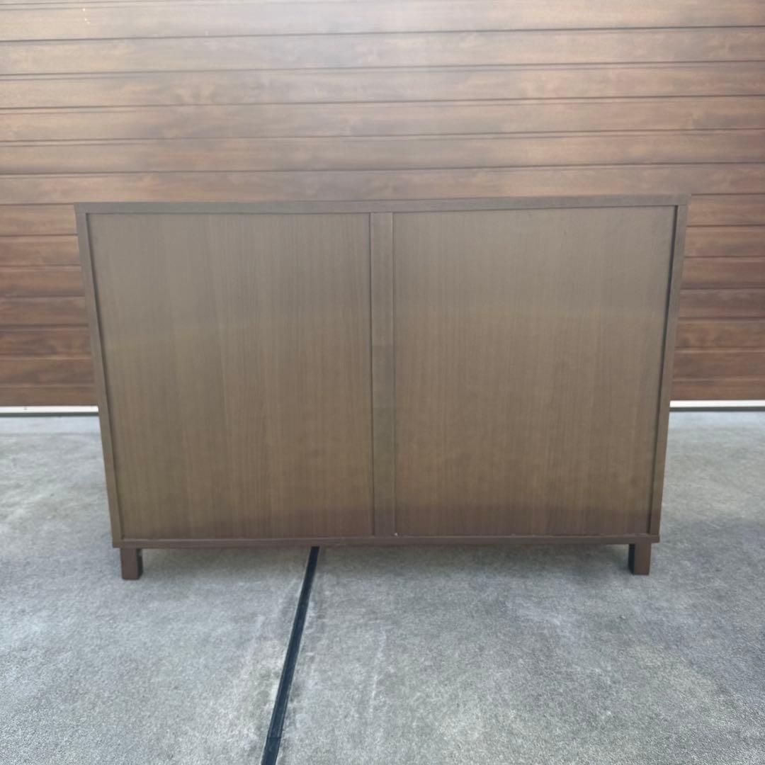 廃盤 無印 チェスト ワイド 4段 8杯 足付き ウォールナット タモ タンス