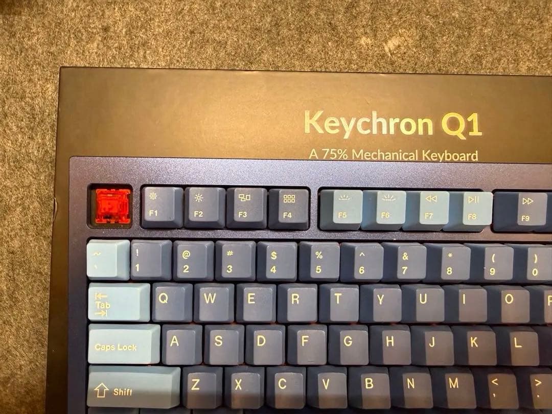 【美品】Keychron Q1 75%キーボード コイルケーブル パームレスト等