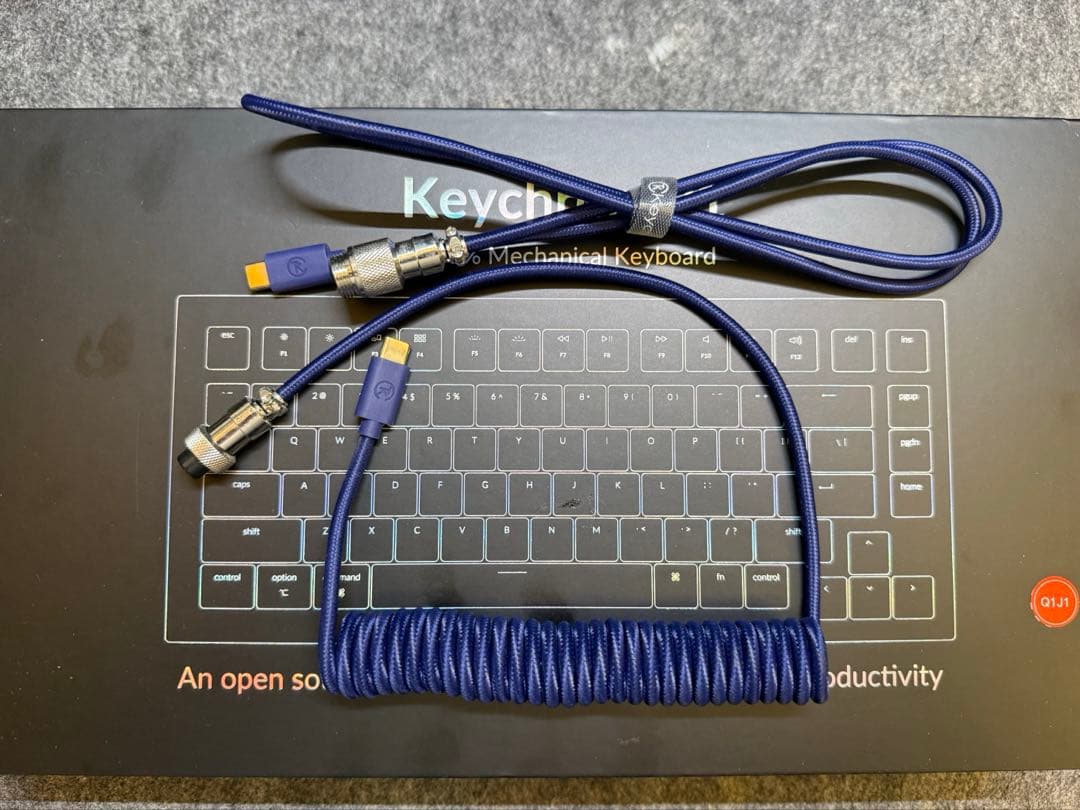 【美品】Keychron Q1 75%キーボード コイルケーブル パームレスト等