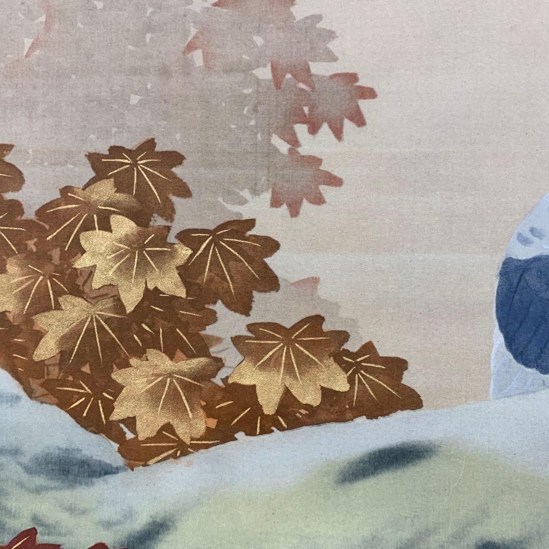 美品 掛け軸 横山大観・菱田春草合作「紅葉鳩・柳鷲図」双幅 名画