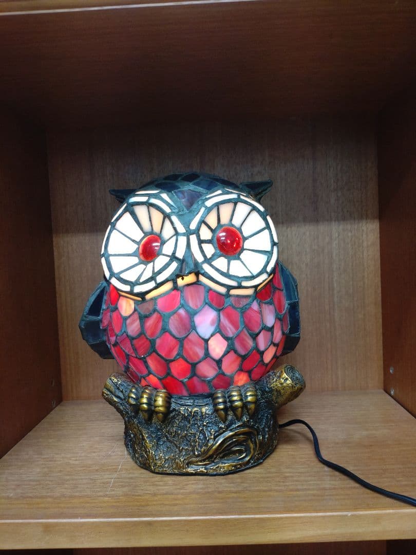 フクロウ型のモザイクランプ