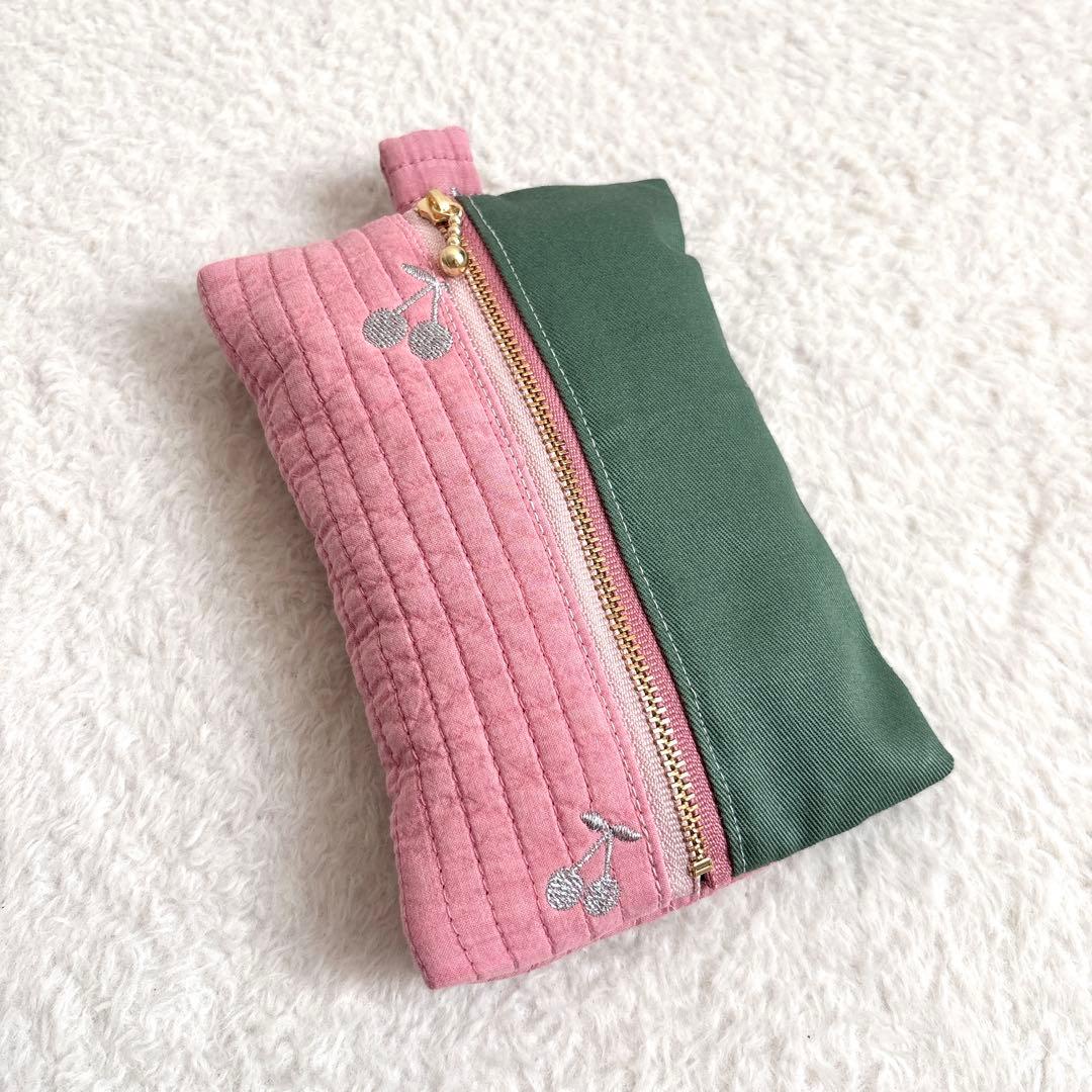 ハンドメイド さくらんぼ刺繍 ヌビ入園入学4点セット 裏地付き イブル