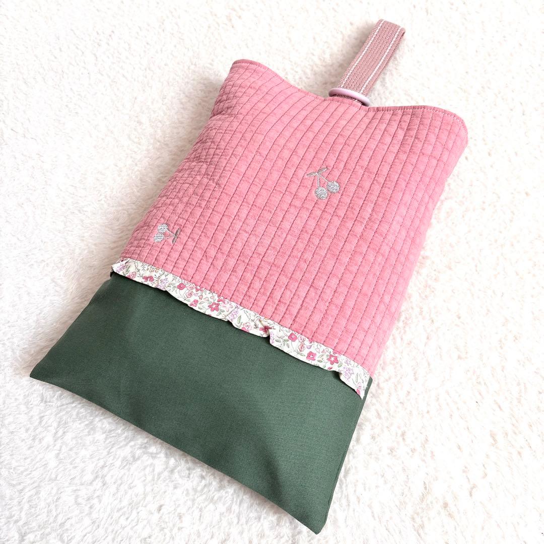 ハンドメイド さくらんぼ刺繍 ヌビ入園入学4点セット 裏地付き イブル