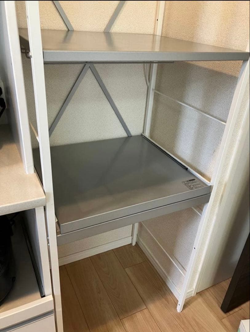 送料込みベルメゾンシルバースチール製オープンシェルフ幅59cm奥行き49cm