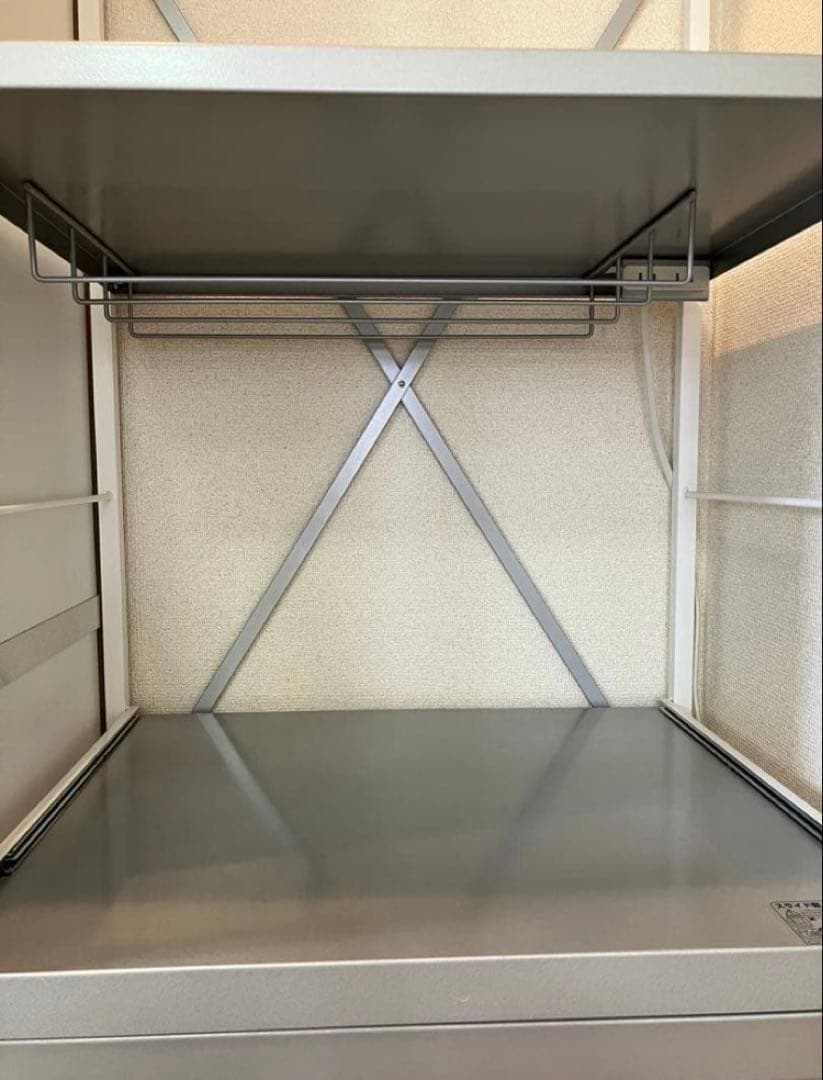 送料込みベルメゾンシルバースチール製オープンシェルフ幅59cm奥行き49cm