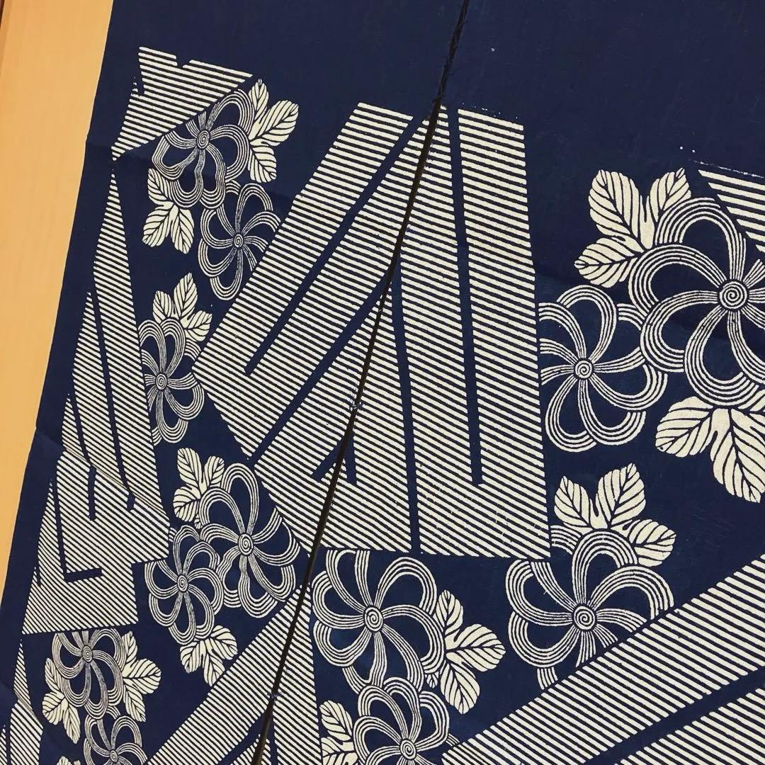 藍染 暖簾❣️本当に良い物をお探しの方❣️藍染工芸士『鈴木松男』作❣️長板藍染 ⑦-1