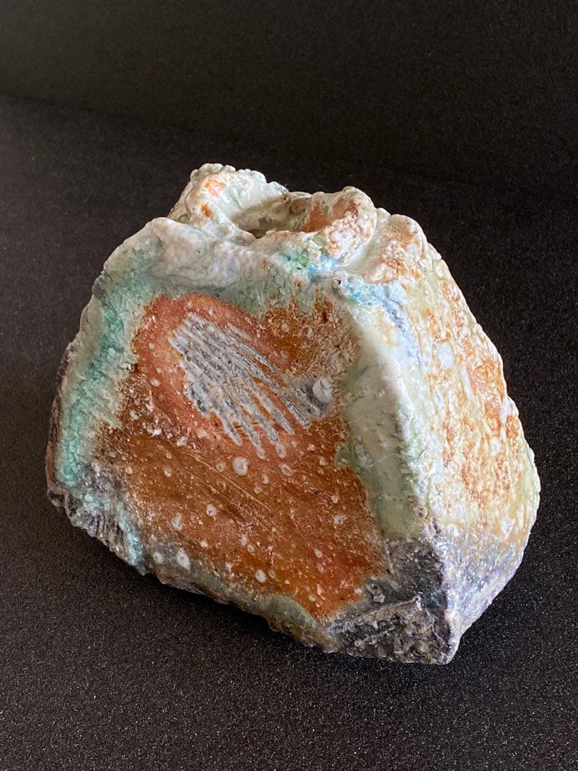 信楽焼　扁壺　花器　花瓶　井村侊生　　#3204