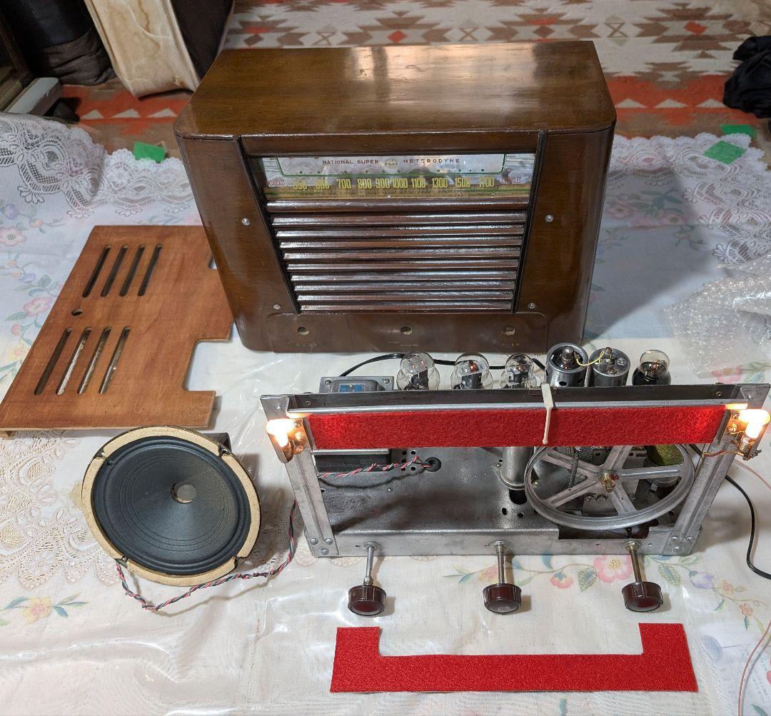 5S-16Aレトロ和風真空管ラジオbluetooth付　ナショナル