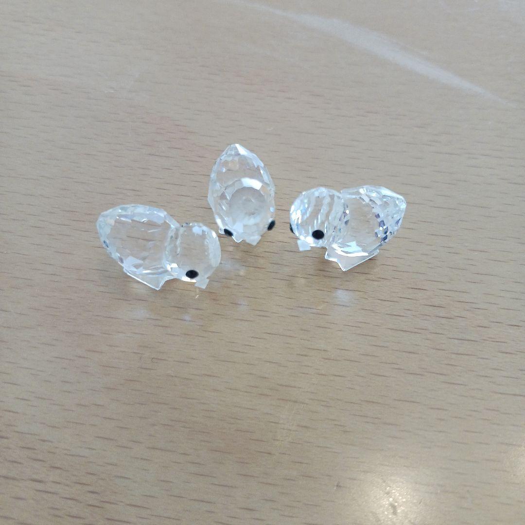 ガラス　動物　スワロフスキー　８点セット　鶏　ひよこ　ハリネズミ　カエル