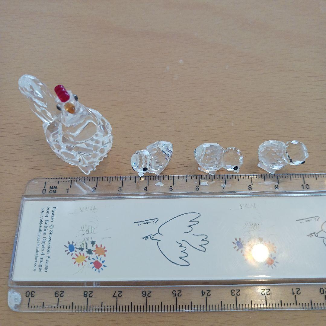 ガラス　動物　スワロフスキー　８点セット　鶏　ひよこ　ハリネズミ　カエル