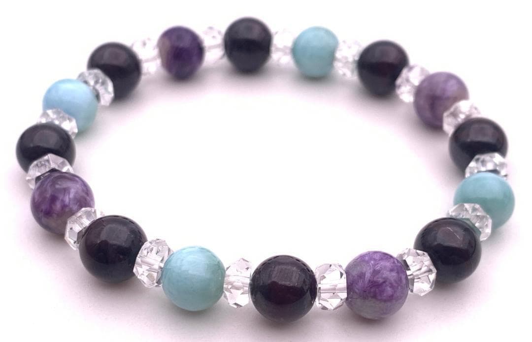 世界3大ヒーリングストーン☆天然石スギライト&ラリマー&チャロアイトのブレス