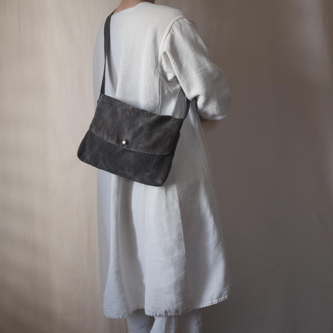 鞄 5　アンティーク　シルク　柿渋染め　古布　バッグ　ショルダー　リネン　ヘンプ