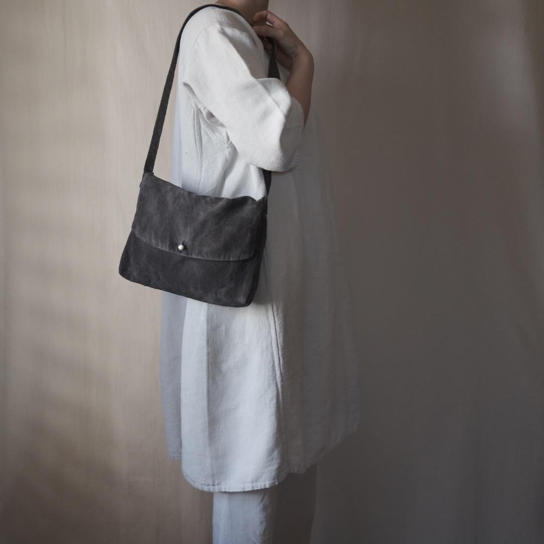 鞄 5　アンティーク　シルク　柿渋染め　古布　バッグ　ショルダー　リネン　ヘンプ