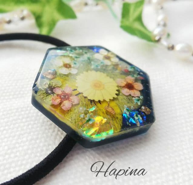 MIXカラー六角形レジンヘアゴム