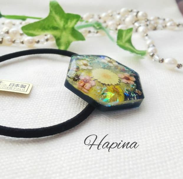 MIXカラー六角形レジンヘアゴム