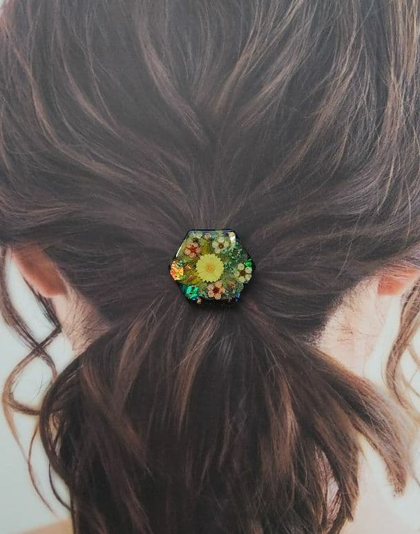 MIXカラー六角形レジンヘアゴム