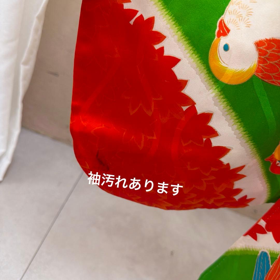No.k008七五三 7歳 着物 フルセット レトロ柄 ※シミあり
