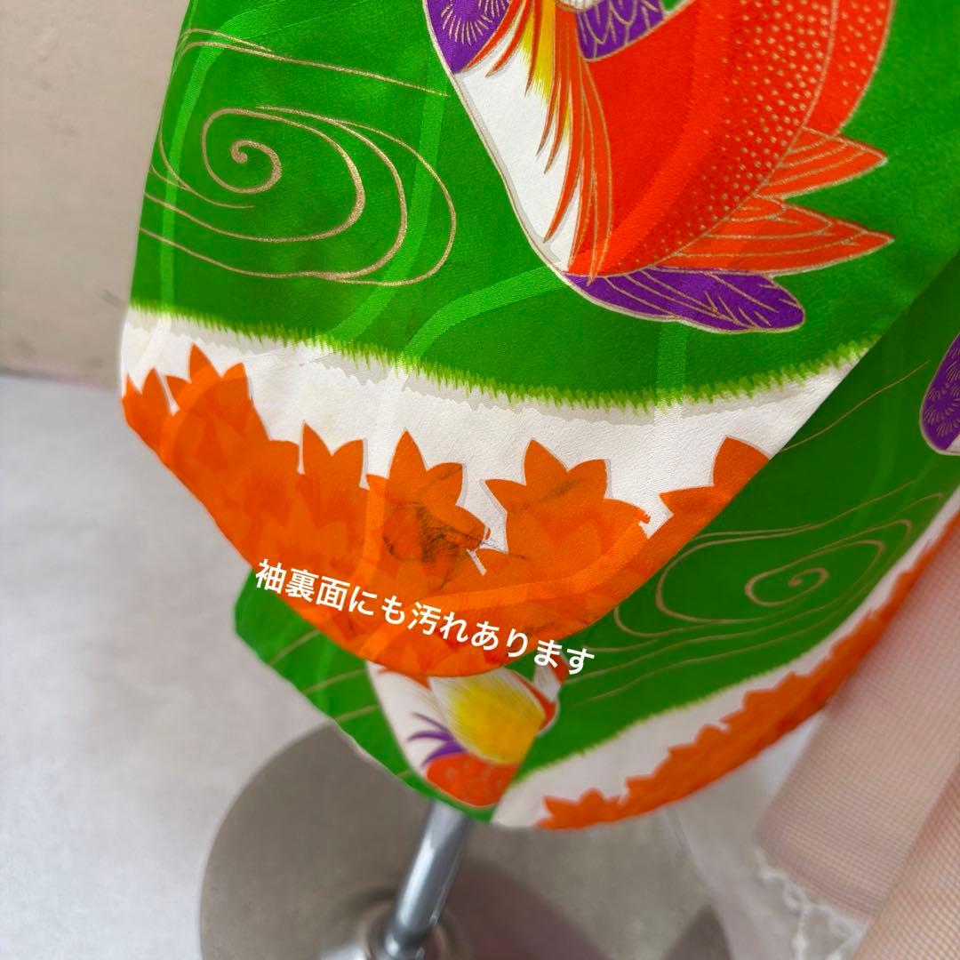 No.k008七五三 7歳 着物 フルセット レトロ柄 ※シミあり