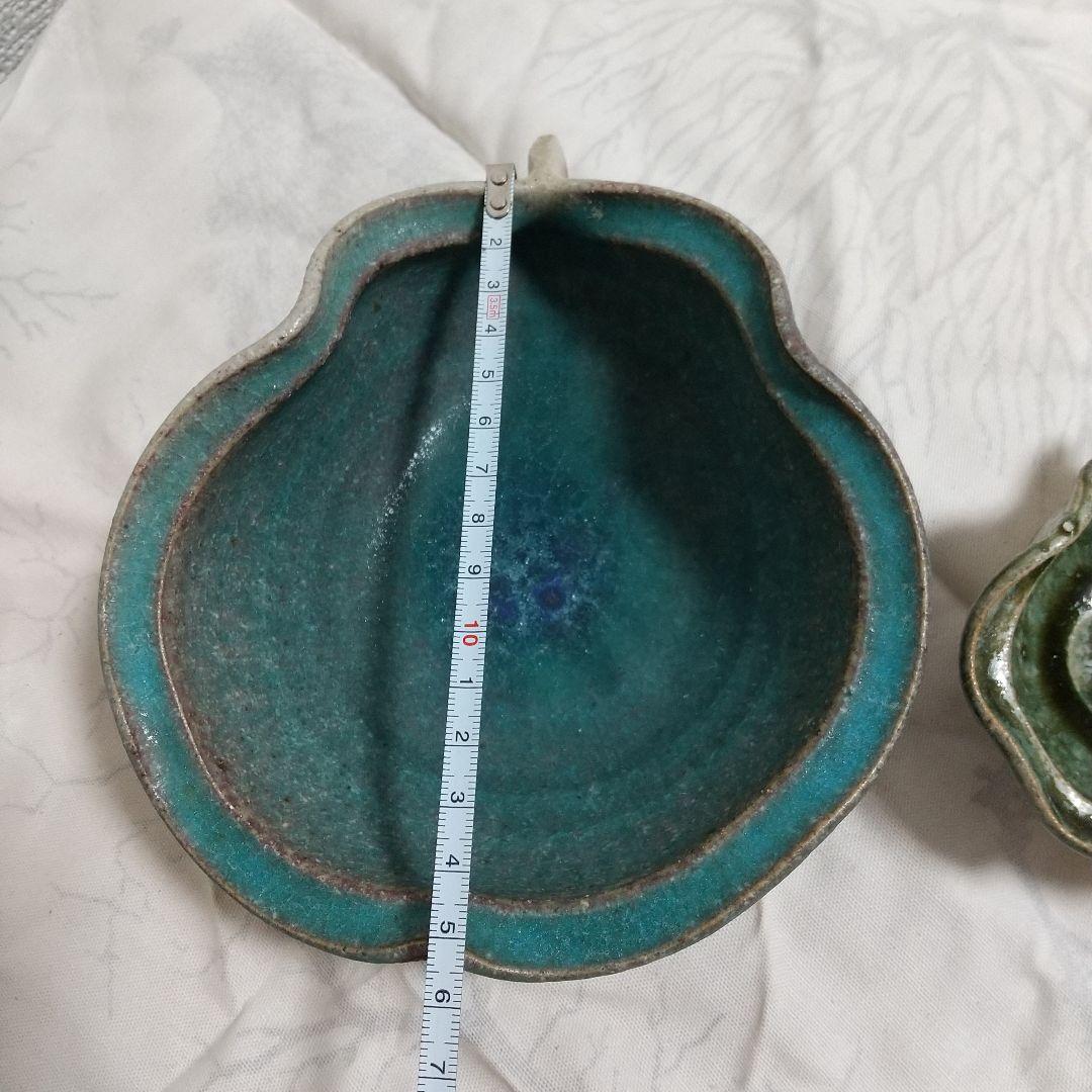 藤原純 洋梨ボウル M S 2点セット ② 純ブルー 洋なし 鉢 個展 作家