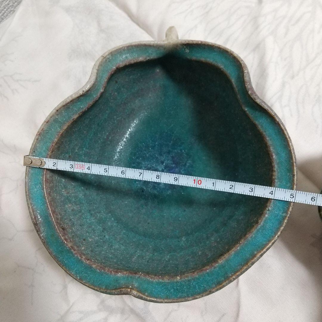 藤原純 洋梨ボウル M S 2点セット ② 純ブルー 洋なし 鉢 個展 作家